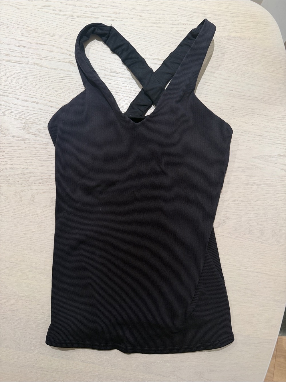 Women's Black Cross-Back Tank Top - Classic Stretch